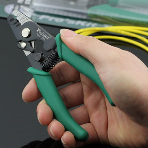 Pro'sKit 8PK-326 Tri-Hole Optical Fiber Cable Stripper Fiber Stripping Pliers Fiber Miller Pliers