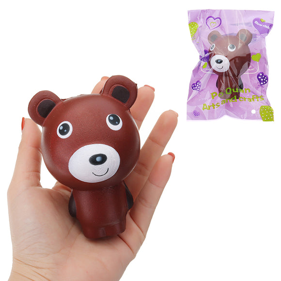 Squishy Chocolate Bear Cartoon Animal Brown Slow Rising Soft Collection Gift Decor Toy With Packing