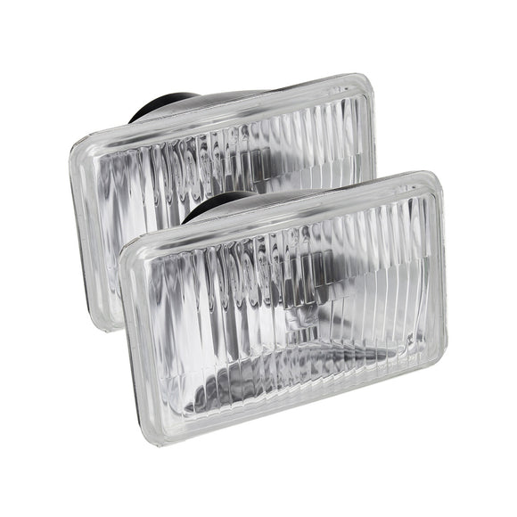 2PCS 4x6Inch Rectangle Car Headlights with H4 Halogen Lamps 55W for Toyota Hilux Ute 1983-2003