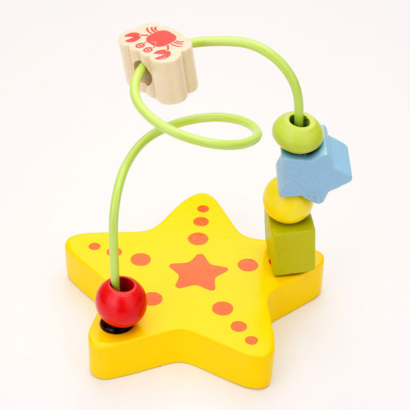 Baby Wooden Toy Mini Marine Series Around Beads Wire Maze
