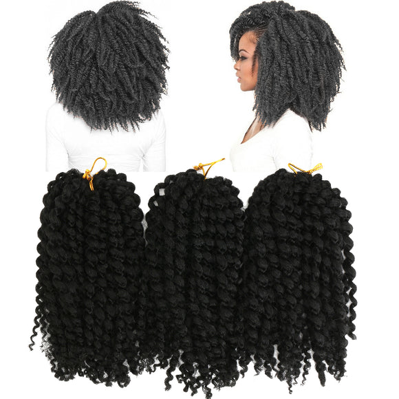 3Pcs/pack Mali Bob 8 Soft Curl Curly Twist Crochet Braiding Hair Synthetic Braid