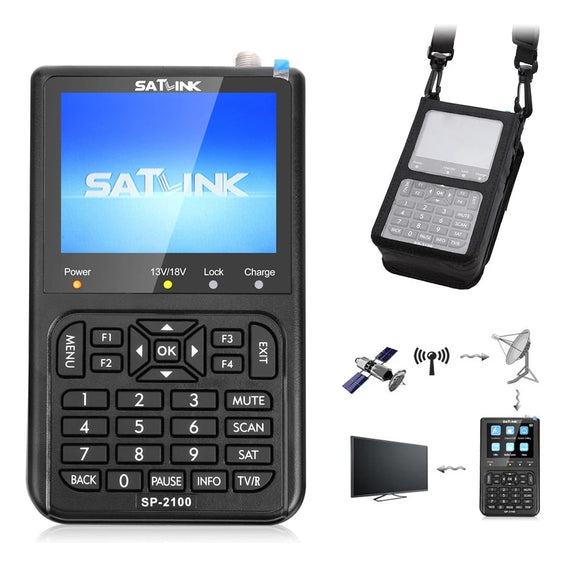 SATLINK SP-2100 HD Sat Finder DVB S/S2 Satfinder MPEG-2/4 Digital Satellite Finder Meter with 3.5 Inch LCD Screen