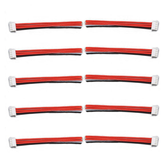 10 Pieces 2.54XH 22AWG 13CM 3S 4Pin Balance Cable Silicone Wire for Lipo Batteries