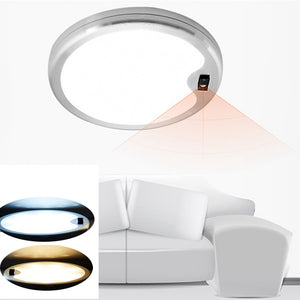 DC12V 5W  Round Hand Wave Sensor LED Switch Cabinet Light Aluminum Kitchen Wardrobe Counter Lamp