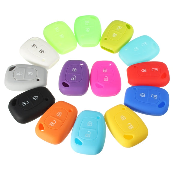 2 Button Soft Silicone Smart Key Fob Case Cover for Renault Kangoo Master Trafic