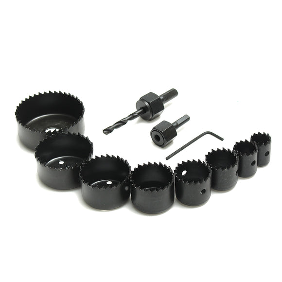 11pcs Hole Saw Cutter Set 19-64mm Carbon Steel Saw for Wood Metal Cutting