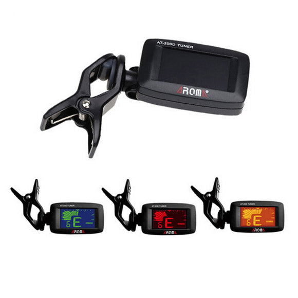 AROMA AT- 200D Tuner Clip Chromatic Guitar Bass Ukulele Violin Tuner