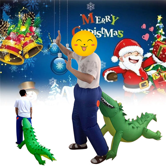 Christmas Party Home Inflatable Crocodile Bite Ass Air Blowing Up Costume Funny Toys For Kids Gift