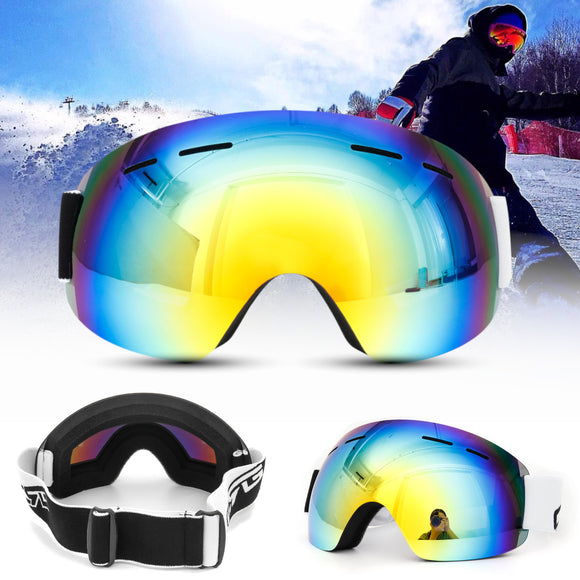 Snowboard Ski Goggles Unisex Adults Double Lens Anti Fog UV400 Skiing Glasses
