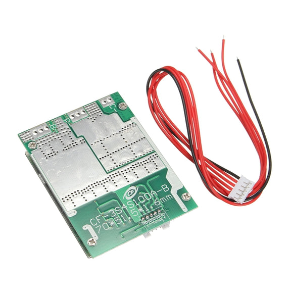 4S 100A 12V LiFePo4 18650 Battery Cell BMS Protection Board + Balance With Cable