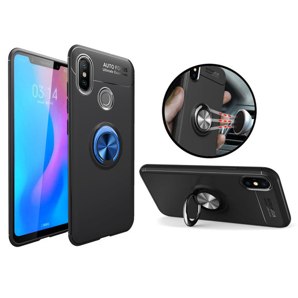 Bakeey Shockproof Magnetic 360 Rotation Ring Holder TPU+PC Protective Case For Xiaomi Mi8 Mi 8