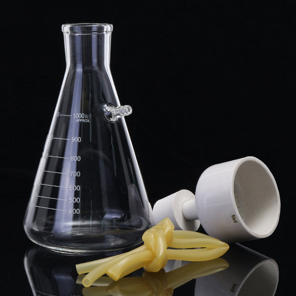 1000mL Filteration Buchner Funnel Kit Vacuum Suction Glass Flask Apparatus