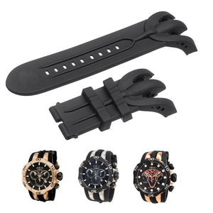 KALOAD Black Watch Band Silicone Rubber Strap Replacement For Invicta Venom Chronograph Reserve