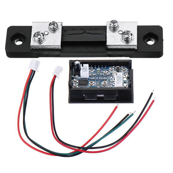 Mini Digital Blue + Red Led DC Current Meter Voltmeter With Ampere Shunt