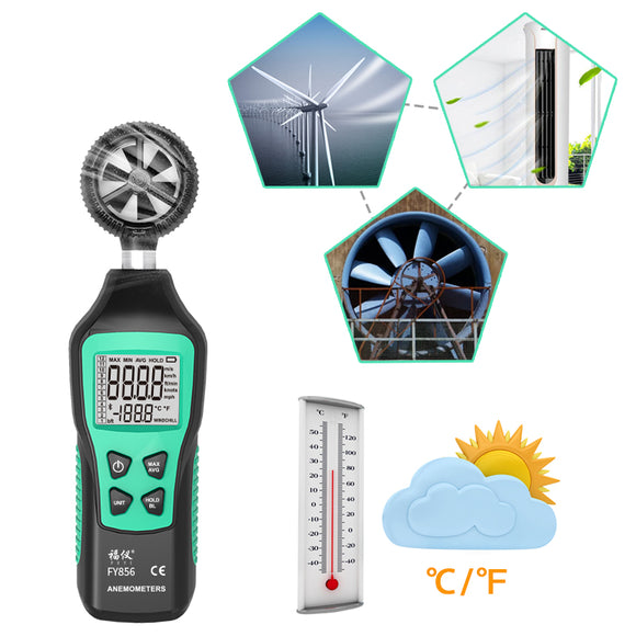 Digital Anemometer Portable Anemometro Thermometer Wind Speed Gauge Meter