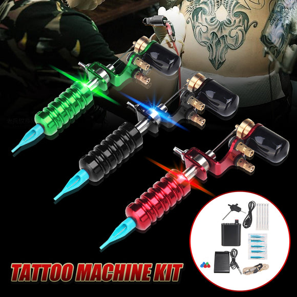 Rotary Tattoo Needles Machine Beginner Complete Motor Kit Power Supply 110V