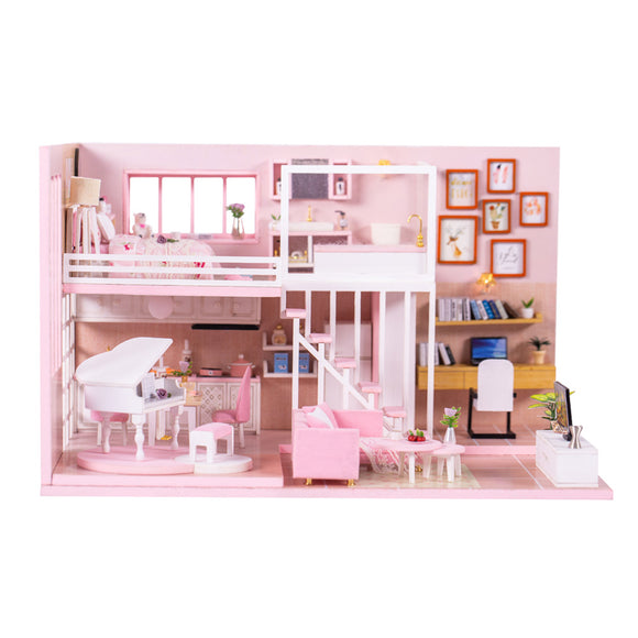 iiecreate K-047 DIY Assembled Creative Dream Girl Heart Doll House Christmas Gifts Model Toy