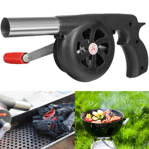 BBQ Charcoal Grill Beads Fire Starter Powerful Fan Blower Large Hand Crank