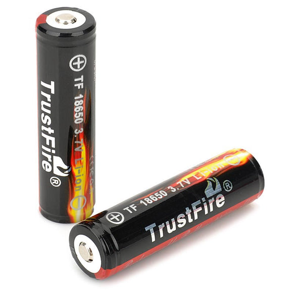 2PCS TrustFire Protected 18650 3.7V True 2400mAh Lithium Batteries Rechargeable 18650 Battery for Flashlights