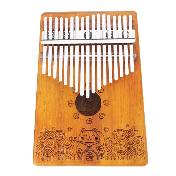 Leg 17 Keys Acacia Kalimbas Thumb Piano Finger Percussion with Tuning Hammer