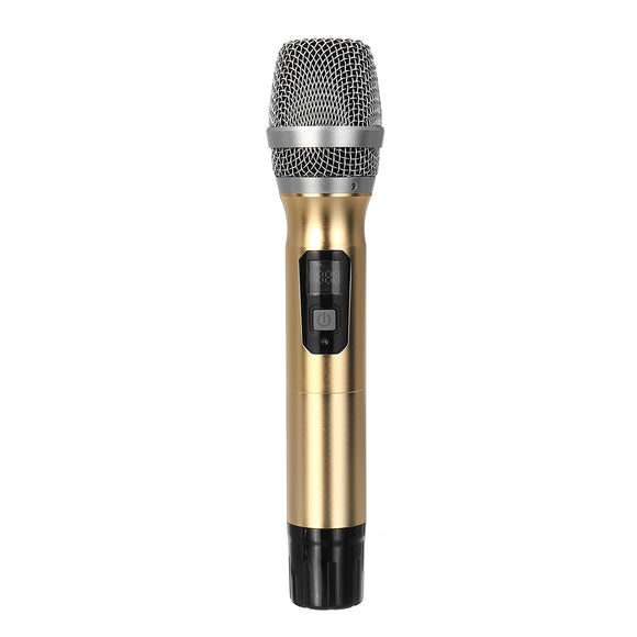 Portable UHF Wireless Microphone System 2 Handheld Mics Speaker Player with Digital Receiver for Stage Bar Show Perform