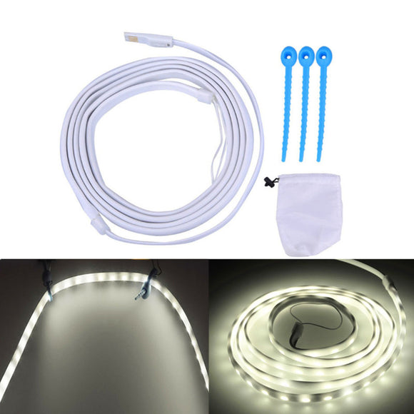 1.5M Strip Light SMD 3528 30LED DC 5V Lamp Flexible Waterproof USB Rechargeable Camping Light
