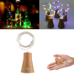 Solar Powered 10LEDs Cork Shaped Silver Wire Wine Bottle Fairy String Light for Christmas Party