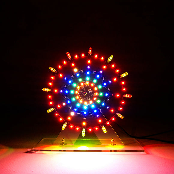 Geekcreit DIY Colorful LED Manual Version Ferris Wheel Flash Kit Music Spectrum Electronic Kit