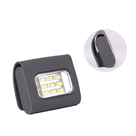 4 Modes 9 LED Magnetic Clip Work Light Constantly Bright Flashlight USB Rechargeable Motorcycle Lamp Outdoor