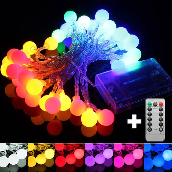 5M 50LED Remote Battery Globe Outdoor String Light for Christmas Wedding Party Holiday Decor