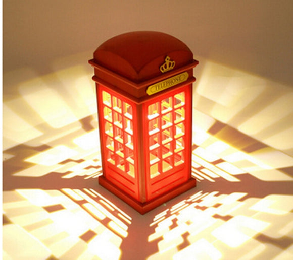 Creative USB Touch Sensor Telephone Booth LED Night Light Table Lamp