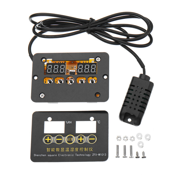 W1013 2 in 1 12V 24V 220V Digital Thermometer Temperature Humidity Controller