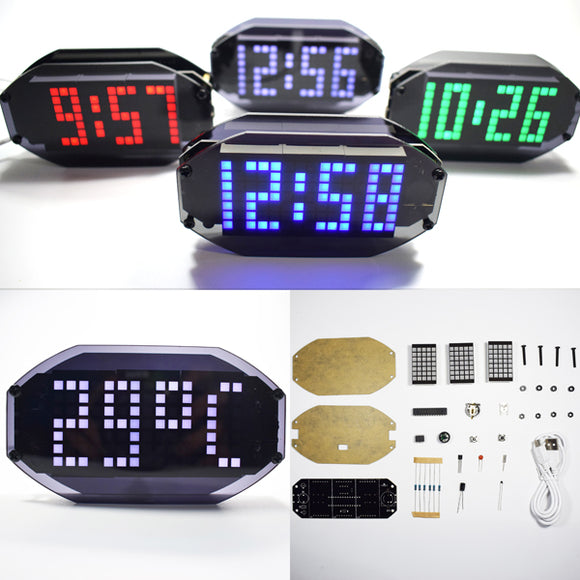 Geekcreit DIY Black Mirror LED Matrix Desktop Alarm Clock Kit