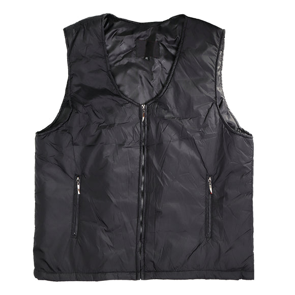 Electric Black Vest Heated Waistcoat Cloth Thermal Warm Pad Winter Body Warmer