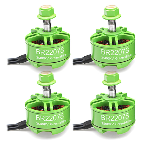 4X Racerstar 2207 BR2207S Green Edition 2500KV 3-6S Brushless Motor For RC Drone FPV Racing Frame