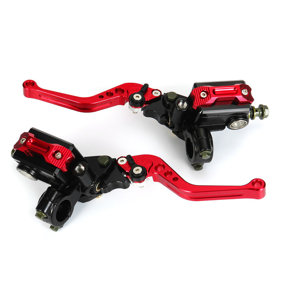 Universal Motorcycle Hydraulic 7/8'' M10*1.25 CNC Brake Clutch Master Cylinder Reservoir Lever Set