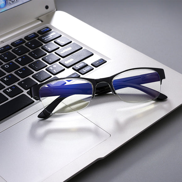 SHUAIDI Half-frame Anti-blue Light Blue-ray PC Lightweight Presbyopic Reading Glasses 8018