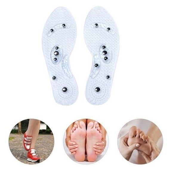 Silicone Shoe Pad Massage Insole Health Anti-Fatigue 8 Magnets Therapy Acupressure Magnetic Massage Foot Therapy Reflexology Pain Relief