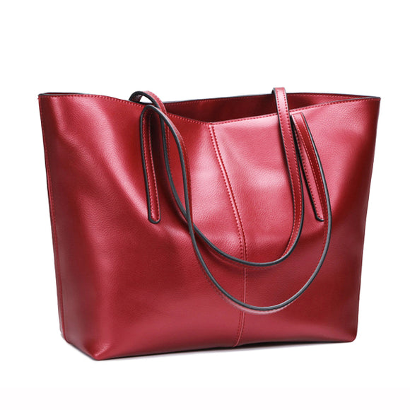 Women Geunine Leather Handbag Retro Shoulder Bag High End Leather Tote Bag