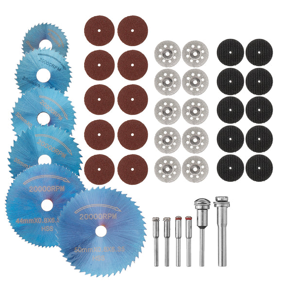 Drillpro 42Pcs Rotary Cutting Wheels Tool Kit HSS Blue Nano Coating Circular Saw Blade for Metal & Dremel Rotary