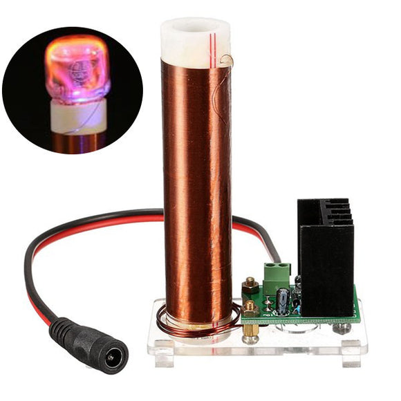 700K Mini Coil Tube Neon Glow Coil With Transparent Plate Power Supply For Tesla