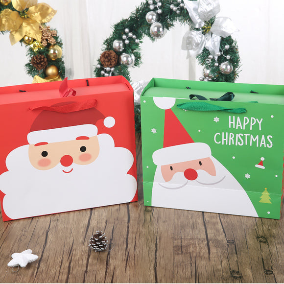 Merry Christmas Present Box Santa Claus Paper Hanging Candy Box DIY Colorful Birthday Party Favor G