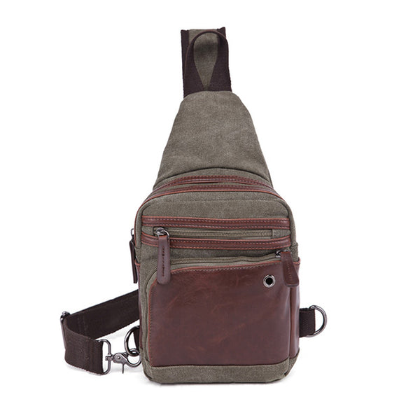 Men Canvas Causal Travel Outdoor Shoulder Crossbody Chest Bag