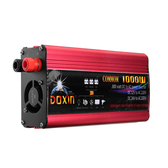 DOXIN Power Inverter 2000W Peak Modified Sine Wave Converter DC 12V/24V To AC 220V USB Plug Port