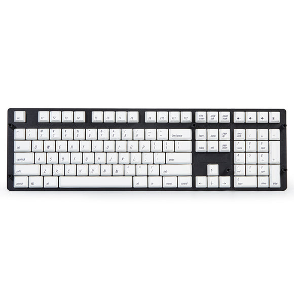 Magicforce 108 Key White Color Black Fonts Dye-sub PBT Keycaps Keycap Set for Mechanical Keyboard