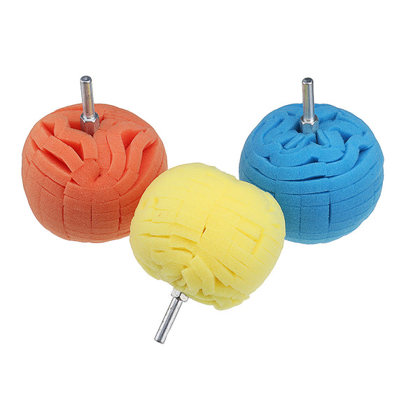 80mm Wheel Waxing Polishing Sponge Ball Finishing Pad Round Disc Steel Ring Detail Polished Ball for Electric Drill