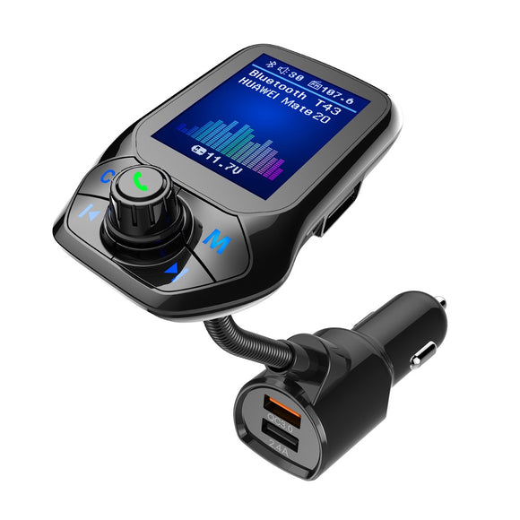 bluetooth FM Transmitter 4-in-1 Car MP3 Player 1.8 inch Color Display AUX Input/Output 3 Port USB QC3.0 Handsfree Call SD/TF Card USB Disk