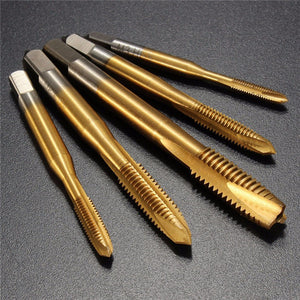 5pcs M3-M8 HSS Spiral Point Tap Straight Flute Metric Titanium Machine Screw Tap