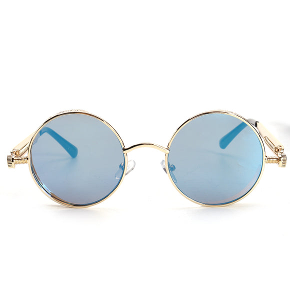 Vintage Polarized Steampunk Retro Sunglasses Fashion Round Mirrored