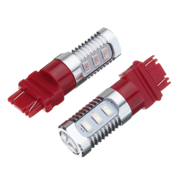 2PCS 3157 LED Flashing Strobe Light Bulb Red Rear Alert Safety Brake Tail Stop Lights Bulb
